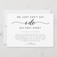 We' Can't Say I Do Six Feet Apart Wedding