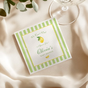 We Can't Wait to Squeeze You Citrus Lemon Baby  Napkin