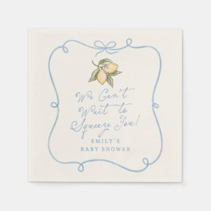 We Can't Wait To Squeeze You Lemon Baby Shower Napkin