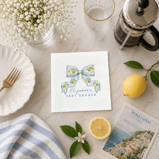 We Can't Wait to Squeeze You Lemon Baby Shower Napkin