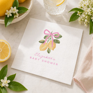 We Can't Wait to Squeeze You Lemon Baby Shower Napkin