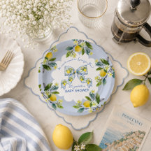 We Can't Wait to Squeeze You Lemon Bow Baby Shower