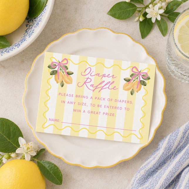 We Can't Wait to Squeeze You Lemon Diaper Raffle  Enclosure Card (We Can't Wait to Squeeze You Lemon Diaper Raffle Enclosure Card)