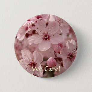 We Care! Buttons Pink Spring Tree Blossoms