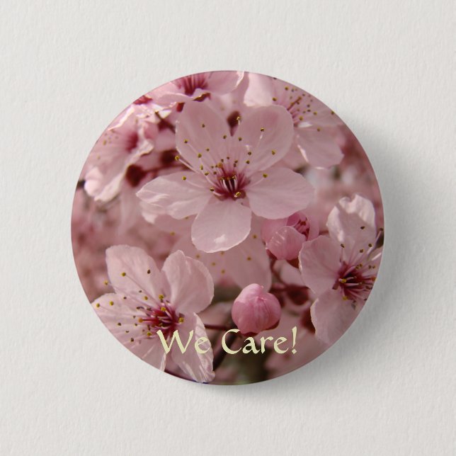 We Care! Buttons Pink Spring Tree Blossoms (Front)