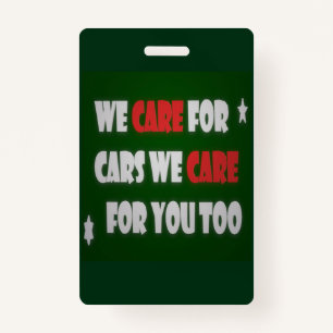 We Care For Cars     Badge