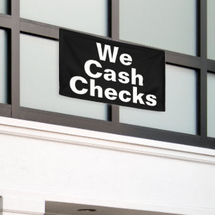 We Cash Checks Black Business Template Banner