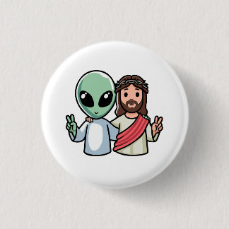 We come in peace 1 inch round button