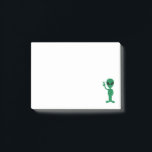 We Come in Peace Little Green Man Alien Silhouette Post-it Notes<br><div class="desc">A green and black little green man alien holding up a peace sign silhouette.</div>