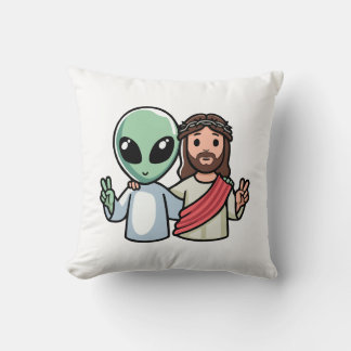 We come in peace throw pillow