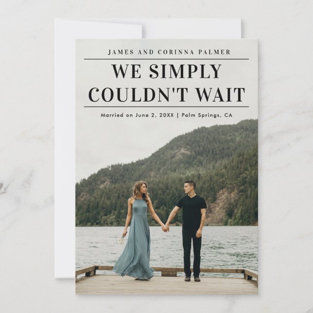 We Could Not Wait Photo Wedding Announcement (Front)