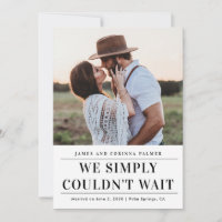 We could not wait wedding announcement