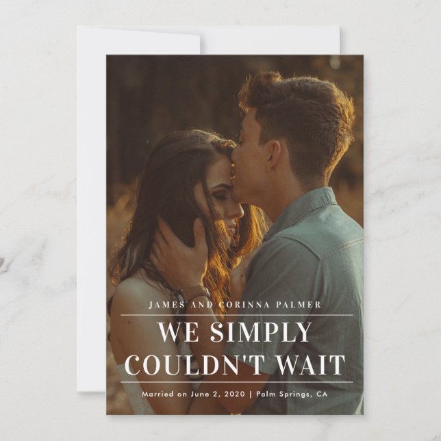 We could not wait wedding announcement (Front)