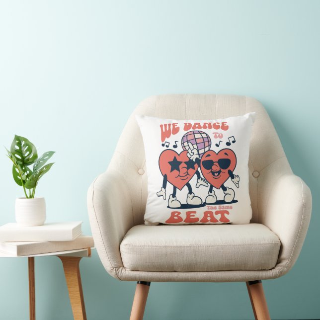 we dance to the same beat throw pillow (Chair)
