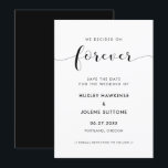 We decided on forever Elegant black and white Save The Date<br><div class="desc">We decided on forever...  Share the joy of your love and new engagement with this minimalist and modern personalized Save the Date card. Fully customizable message and colours.</div>