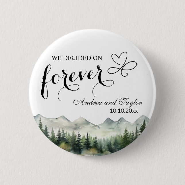 We decided on Forever Elegant Wedding favour 2 Inch Round Button (Front)