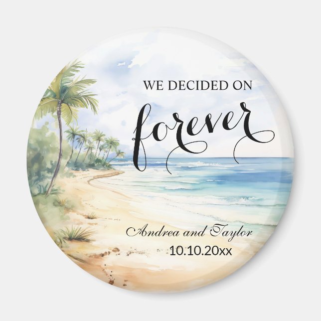 We decided on Forever Elegant Wedding favour Magnet (Front)