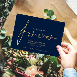 We Decided On Forever Gold Navy Blue Save The Date