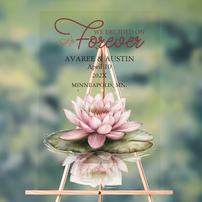 We Decided On Forever Wedding Acrylic Sign (Neutral)