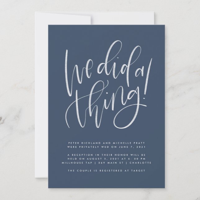 We Did A Thing Elopement Announcement (Front)