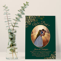 We Did! Gold Curls on Emerald Wedding Reception