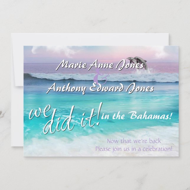 We Did IT - BEAUTIFUL TROPICAL OCEAN SUNRISE Invitation (Front)