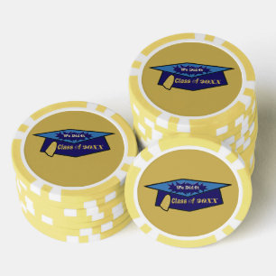 We Did It Class of 20XX Two Blues Graduation Hat Poker Chips