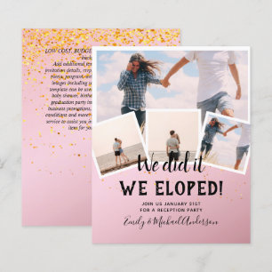 We Did It ELOPEMENT PHOTO Wedding RECEPTION Budget