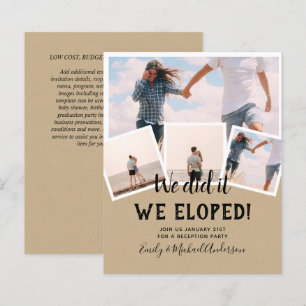 We Did It ELOPEMENT PHOTO Wedding RECEPTION Budget