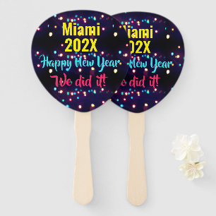 We Did It Happy New Year 2025 Holiday Lights Hand Fan