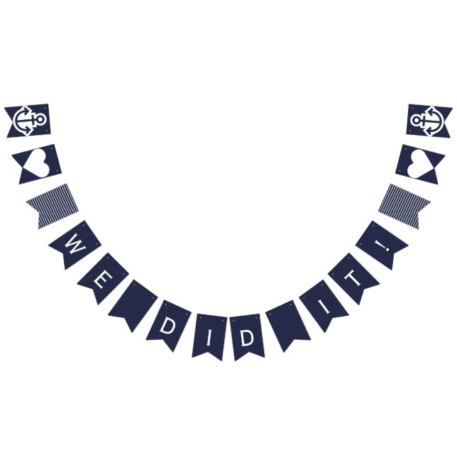 We Did It Nautical Wedding Anchor Bunting Bunting Flags (All)