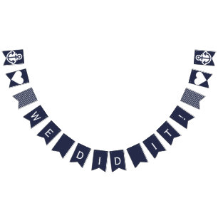 We Did It Nautical Wedding Anchor Bunting Flags