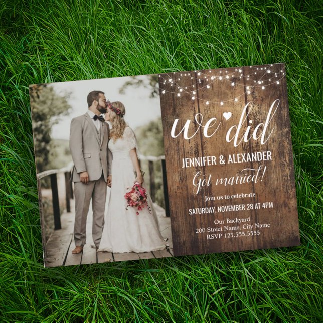 We Did Rustic Wedding Reception Invitation (Creator Uploaded)