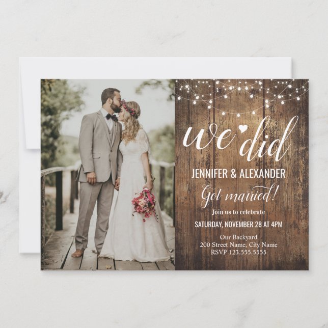 We Did Wedding Reception Invitation (Front)