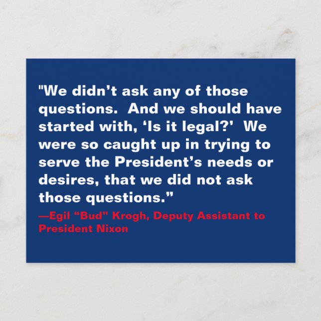 We Didn't Ask Those Questions Nixon Trump Resist Postcard (Front)