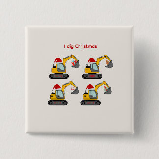 We dig Christmas - Santa's diggers Magnet 2 Inch Square Button