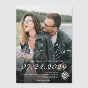 We Do 1 Photo Modern Scribble Script Save the Date Magnetic Invitation