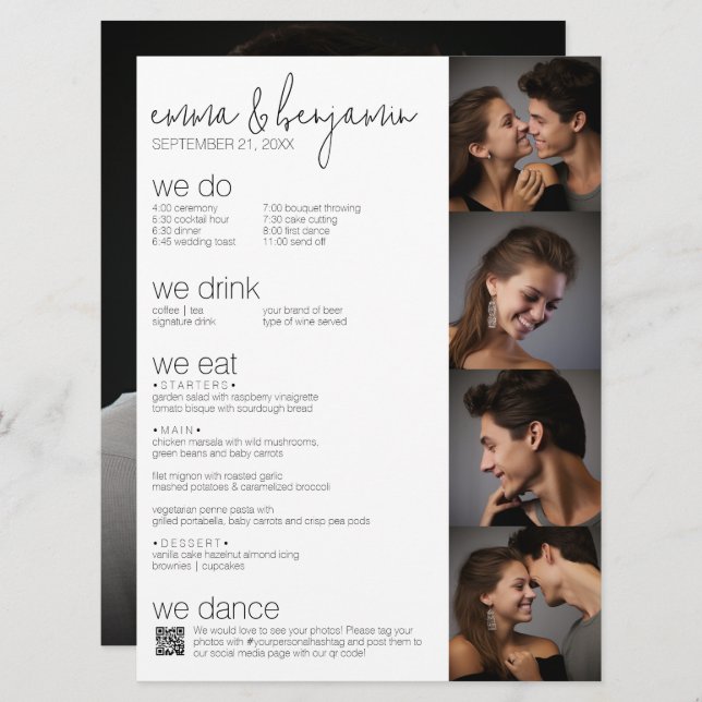 We Do - All In One BW - QR - 5 Photos - Wedding (Front/Back)