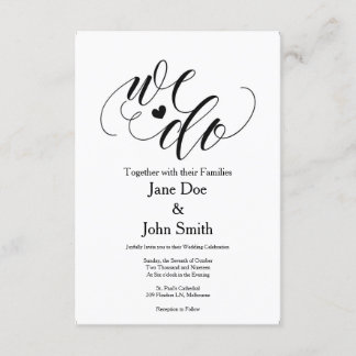 We Do Basic Wedding Invitation