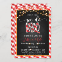 We Do BBQ Invitation - Gingham