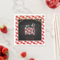 We Do BBQ Paper Napkin - Gingham - Custom