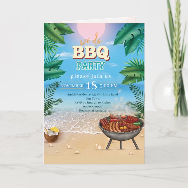We Do Beach Party Invitation Beach BBQ Summer (Front)