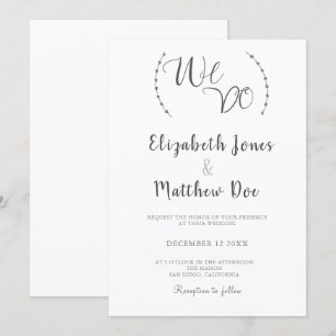 We Do Calligraphy Minimalist Wedding Invitation