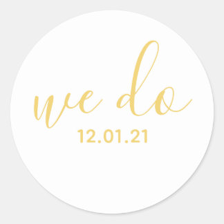 We Do Dated Yellow Wedding Envelope Seal 