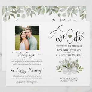 We Do! Elegant Eucalyptus DIY Fold Wedding Program