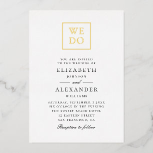We Do. Elegant gold simple typography wedding