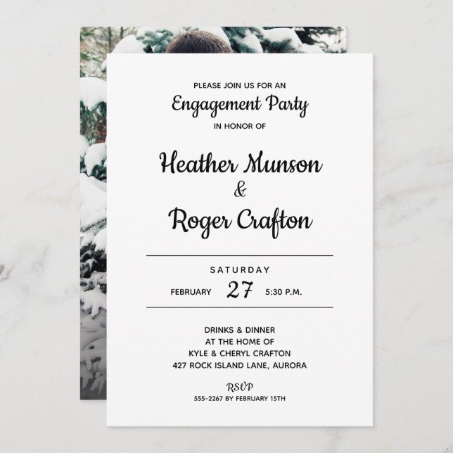 We Do! ENGAGEMENT PARTY Invites | Add PHOTO (Front/Back)