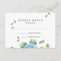 We Do Eucalyptus Hydrangea Garden RSVP Card