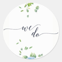 We Do Eucalyptus Hydrangea Garden Wedding Stickers