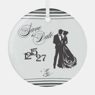 We Do Formal Save the Date Glass Ornament
